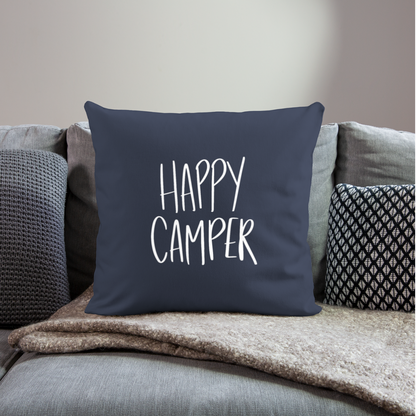 Happy Camper Throw Pillow Cover 18” x 18” - navy