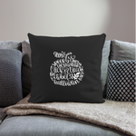 Load image into Gallery viewer, Halloween Words Pumpkin Throw Pillow Cover 18” x 18” - black
