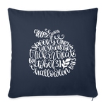 Load image into Gallery viewer, Halloween Words Pumpkin Throw Pillow Cover 18” x 18” - navy
