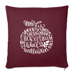 Load image into Gallery viewer, Halloween Words Pumpkin Throw Pillow Cover 18” x 18” - burgundy
