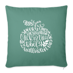 Load image into Gallery viewer, Halloween Words Pumpkin Throw Pillow Cover 18” x 18” - cypress green
