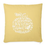 Load image into Gallery viewer, Halloween Words Pumpkin Throw Pillow Cover 18” x 18” - washed yellow

