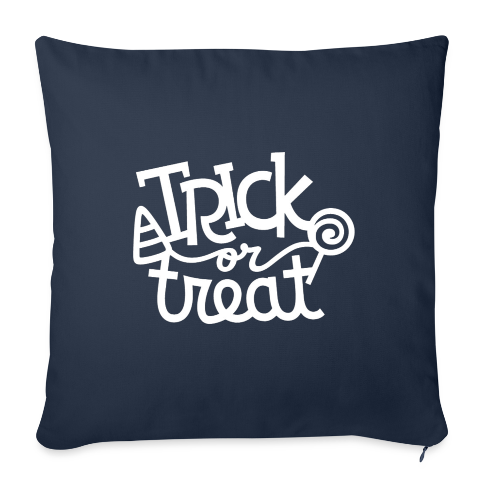 Trick or Treat Throw Pillow Cover 18” x 18” - navy