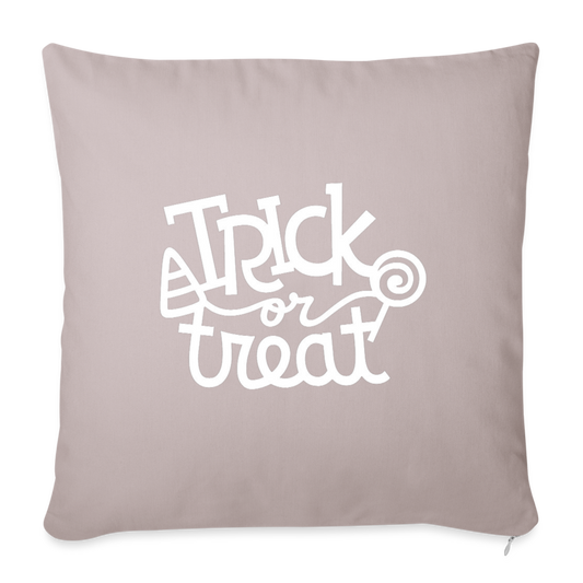 Trick or Treat Throw Pillow Cover 18” x 18” - light taupe