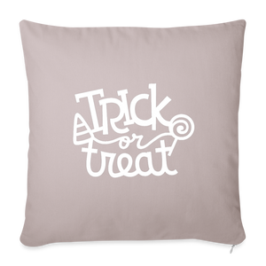 Trick or Treat Throw Pillow Cover 18” x 18” - light taupe
