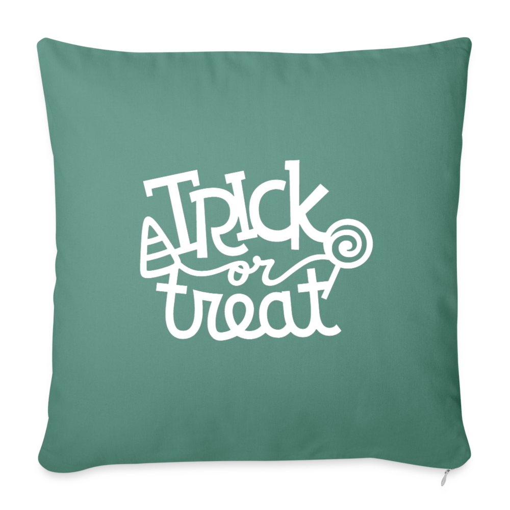 Trick or Treat Throw Pillow Cover 18” x 18” - cypress green