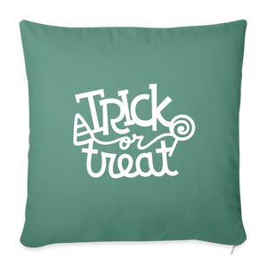 Trick or Treat Throw Pillow Cover 18” x 18” - cypress green