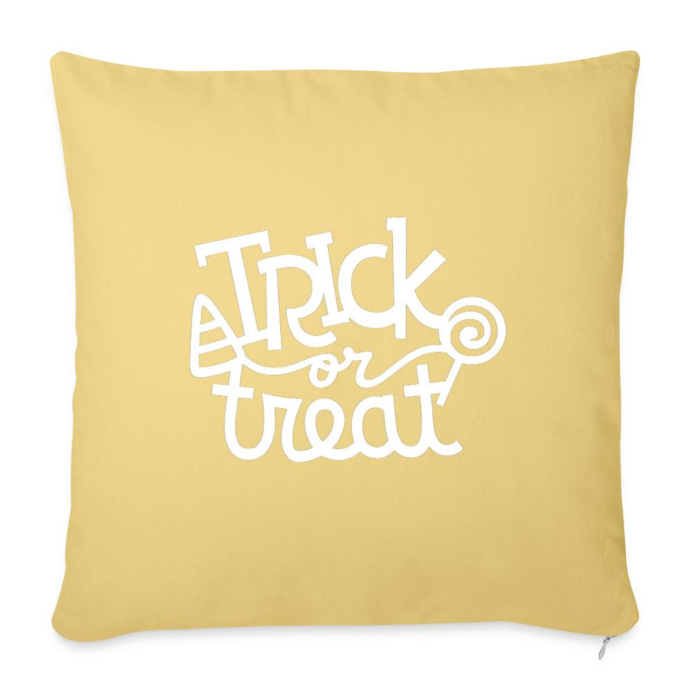 Trick or Treat Throw Pillow Cover 18” x 18” - washed yellow