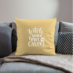 Load image into Gallery viewer, Witch Better Have My Candy Throw Pillow Cover 18” x 18” - washed yellow
