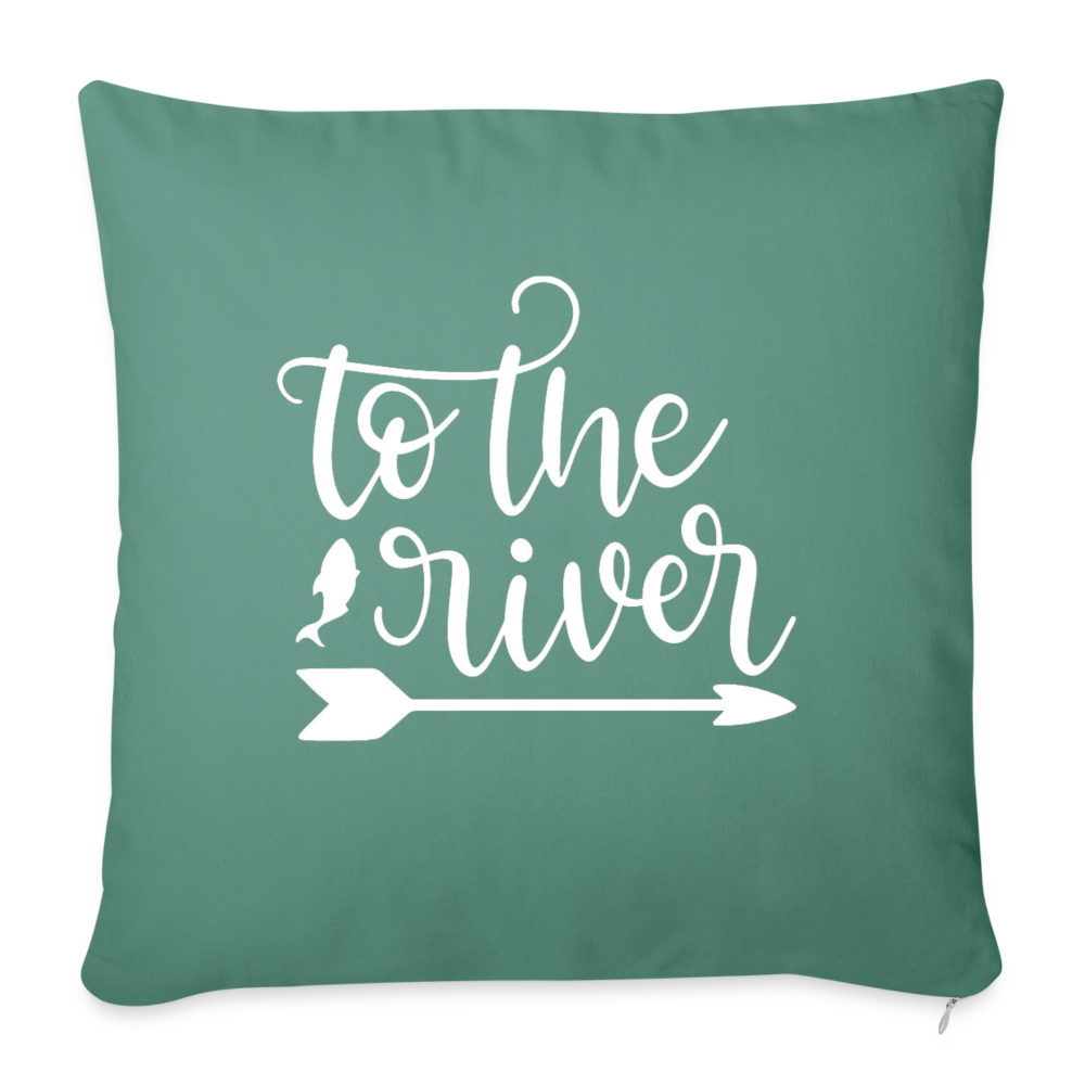 To The River Throw Pillow Cover 18” x 18” - cypress green