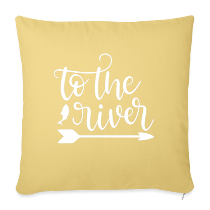 To The River Throw Pillow Cover 18” x 18” - washed yellow