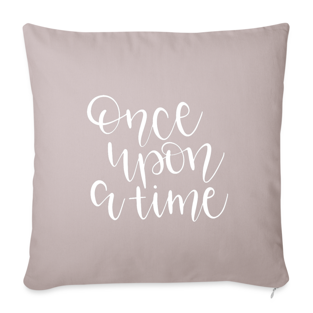 Once Upon A Time Throw Pillow Cover 18” x 18” - light taupe