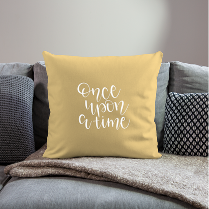 Once Upon A Time Throw Pillow Cover 18” x 18” - washed yellow