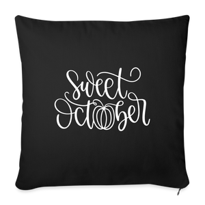 Sweet October Throw Pillow Cover 18” x 18” - black