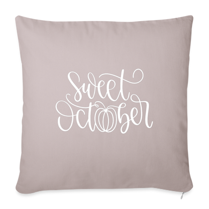 Sweet October Throw Pillow Cover 18” x 18” - light taupe