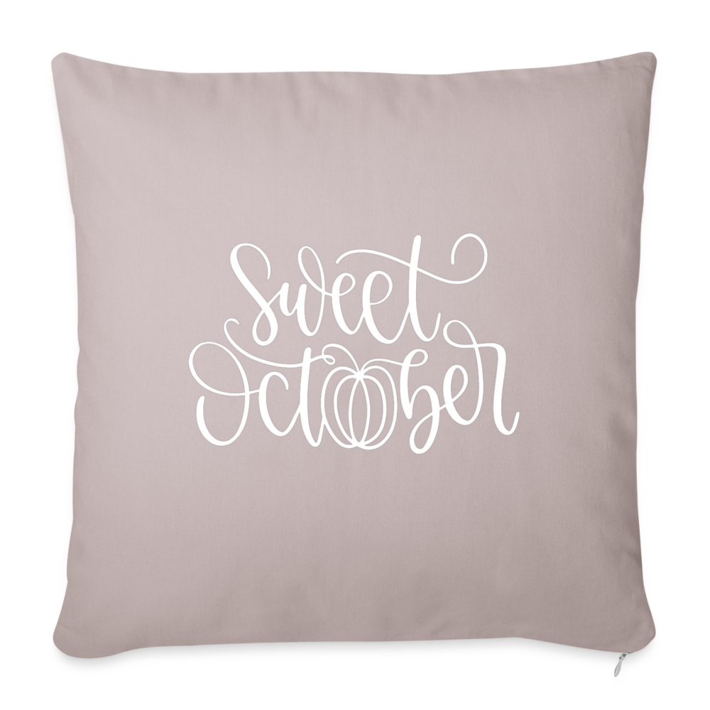 Sweet October Throw Pillow Cover 18” x 18” - light taupe