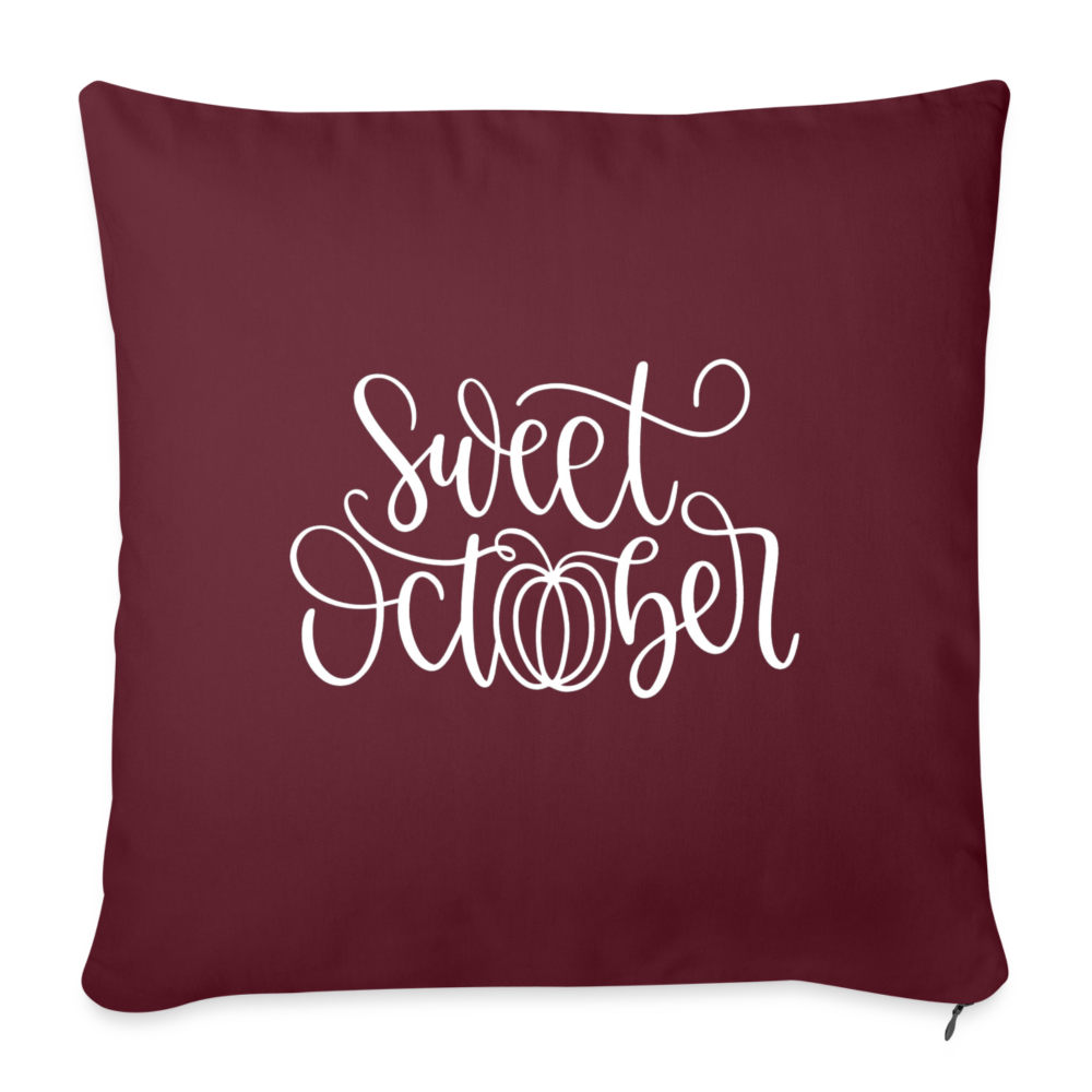Sweet October Throw Pillow Cover 18” x 18” - burgundy