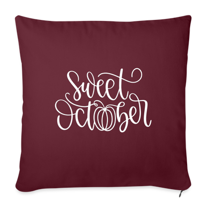 Sweet October Throw Pillow Cover 18” x 18” - burgundy