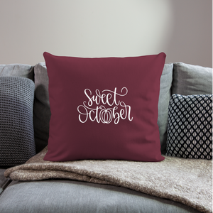 Sweet October Throw Pillow Cover 18” x 18” - burgundy
