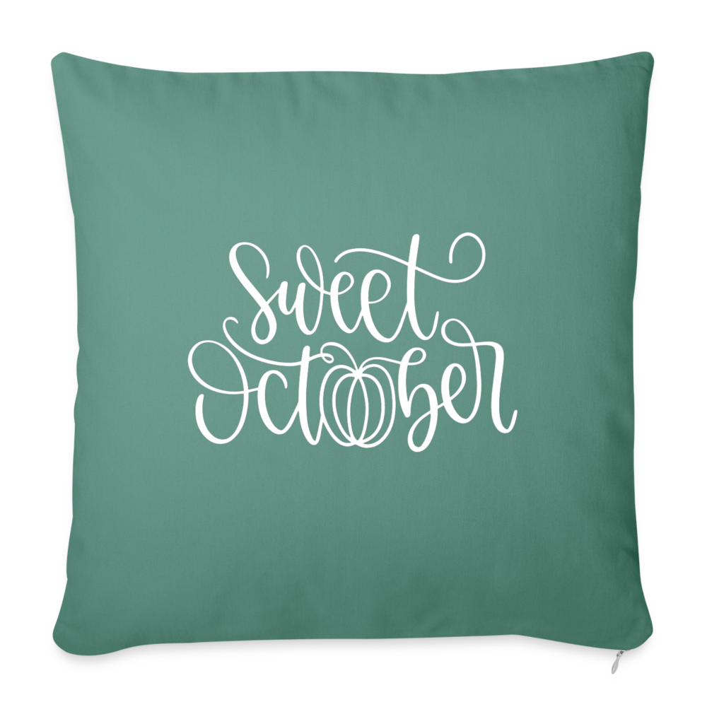 Sweet October Throw Pillow Cover 18” x 18” - cypress green