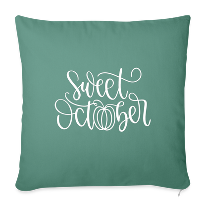 Sweet October Throw Pillow Cover 18” x 18” - cypress green