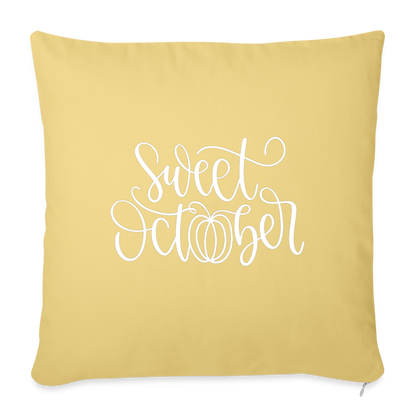 Sweet October Throw Pillow Cover 18” x 18” - washed yellow