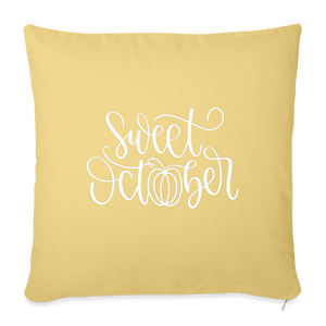 Sweet October Throw Pillow Cover 18” x 18” - washed yellow