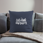 Load image into Gallery viewer, Eat Drink and Be Scary Throw Pillow Cover 18” x 18” - navy
