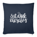 Load image into Gallery viewer, Eat Drink and Be Scary Throw Pillow Cover 18” x 18” - navy
