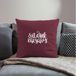 Load image into Gallery viewer, Eat Drink and Be Scary Throw Pillow Cover 18” x 18” - burgundy
