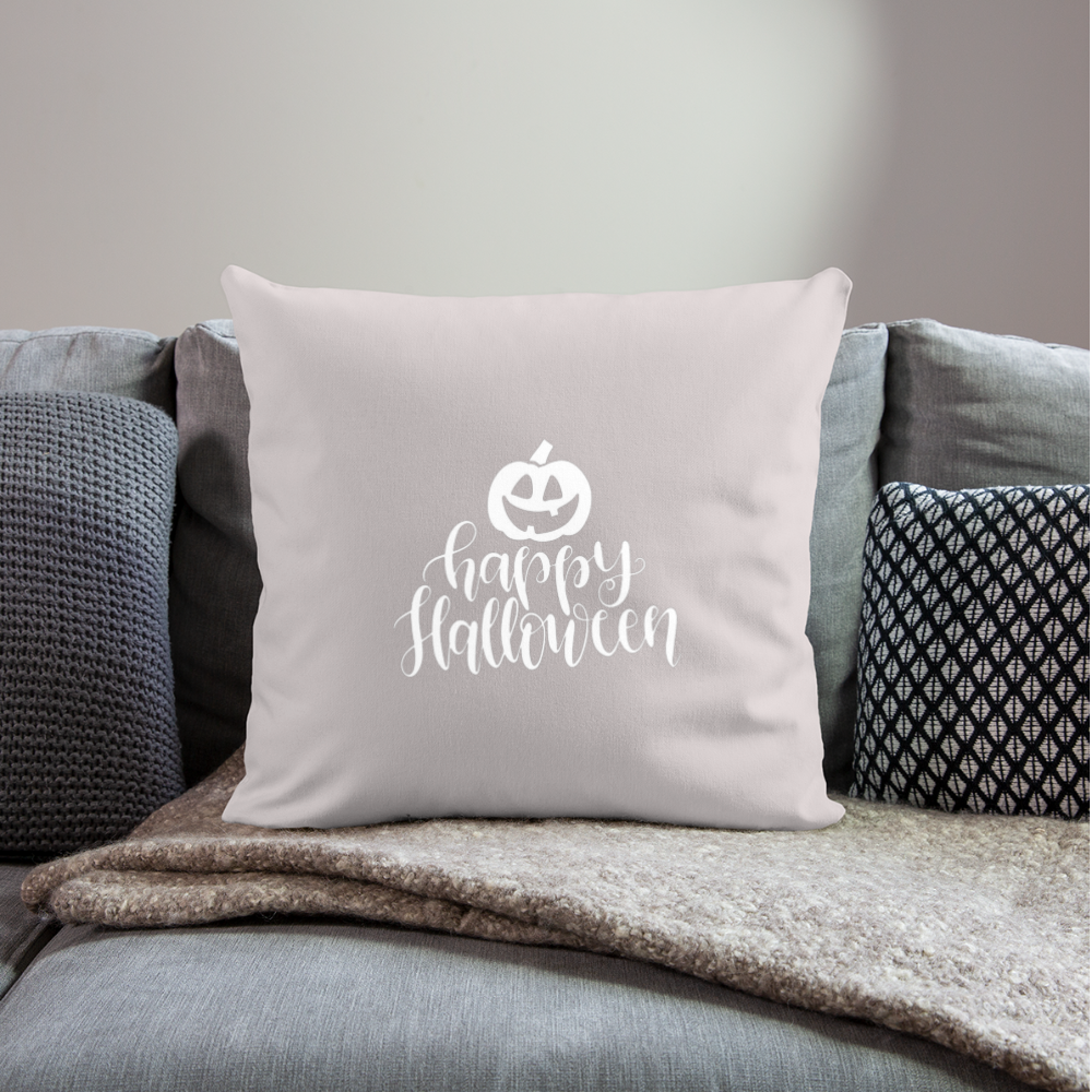 Happy Halloween Throw Pillow Cover 18” x 18” - light taupe