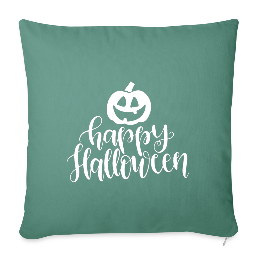 Happy Halloween Throw Pillow Cover 18” x 18” - cypress green