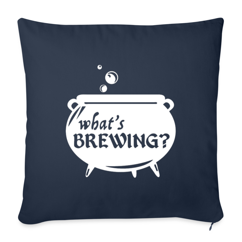 What's Brewing Cauldron Throw Pillow Cover 18” x 18” - navy