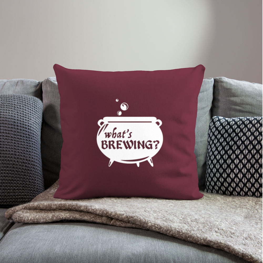 What's Brewing Cauldron Throw Pillow Cover 18” x 18” - burgundy
