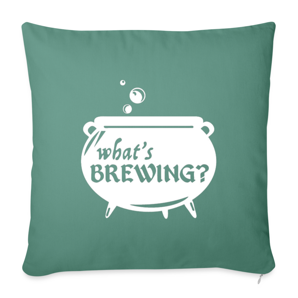 What's Brewing Cauldron Throw Pillow Cover 18” x 18” - cypress green