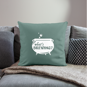 What's Brewing Cauldron Throw Pillow Cover 18” x 18” - cypress green