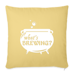 Load image into Gallery viewer, What&#39;s Brewing Cauldron Throw Pillow Cover 18” x 18” - washed yellow

