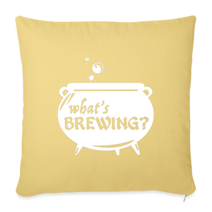What's Brewing Cauldron Throw Pillow Cover 18” x 18” - washed yellow