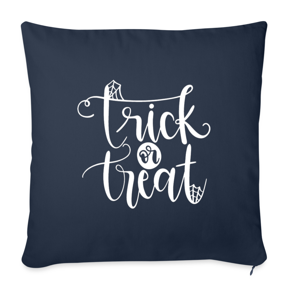 Trick Or Treat Throw Pillow Cover 18” x 18” - navy