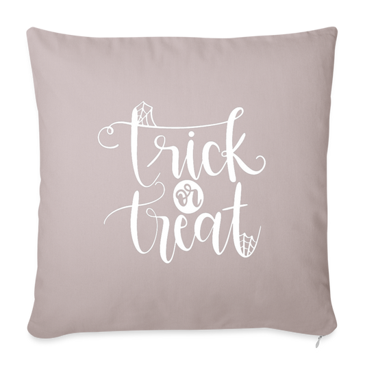 Trick Or Treat Throw Pillow Cover 18” x 18” - light taupe