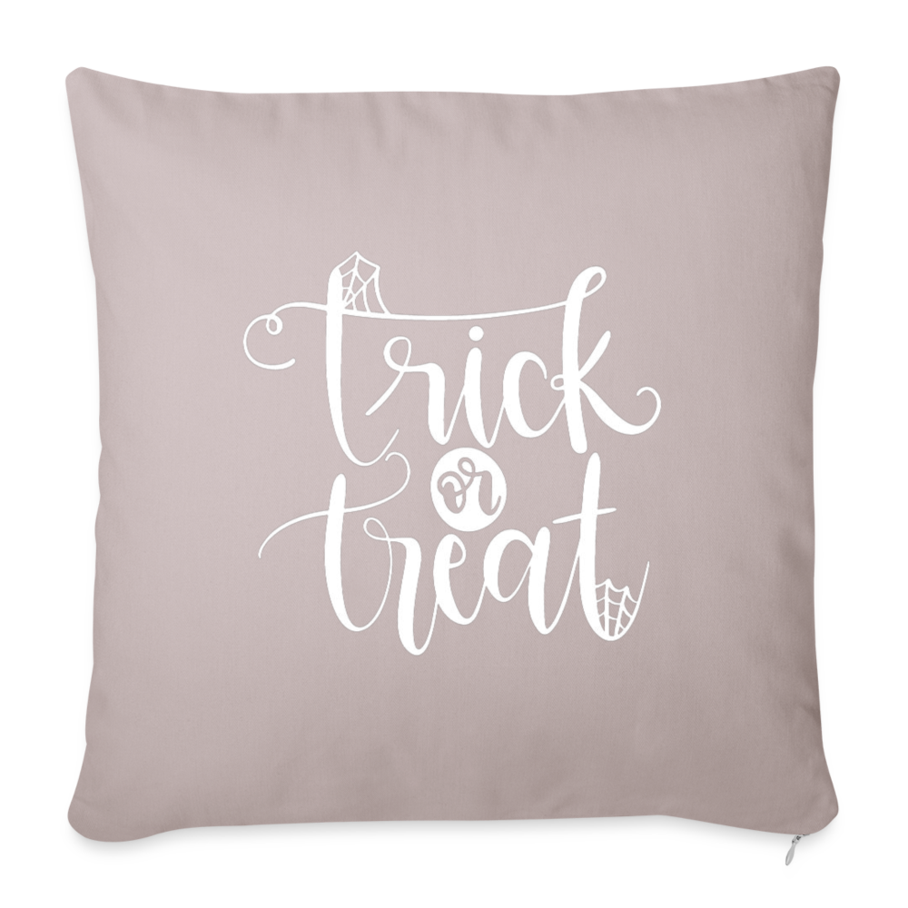 Trick Or Treat Throw Pillow Cover 18” x 18” - light taupe