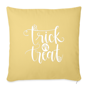 Trick Or Treat Throw Pillow Cover 18” x 18” - washed yellow