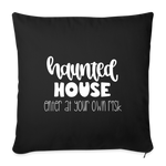 Load image into Gallery viewer, Haunted House Throw Pillow Cover 18” x 18” - black
