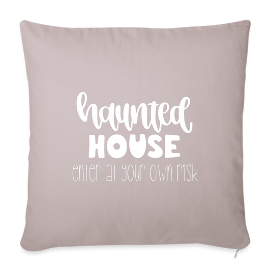 Haunted House Throw Pillow Cover 18” x 18” - light taupe