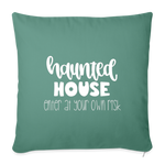 Load image into Gallery viewer, Haunted House Throw Pillow Cover 18” x 18” - cypress green
