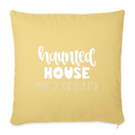 Load image into Gallery viewer, Haunted House Throw Pillow Cover 18” x 18” - washed yellow
