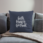 Load image into Gallery viewer, Faith Family Football Throw Pillow Cover 18” x 18” - navy
