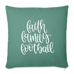 Load image into Gallery viewer, Faith Family Football Throw Pillow Cover 18” x 18” - cypress green
