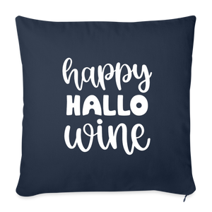 Happy Hallo Wine Throw Pillow Cover 18” x 18” - navy