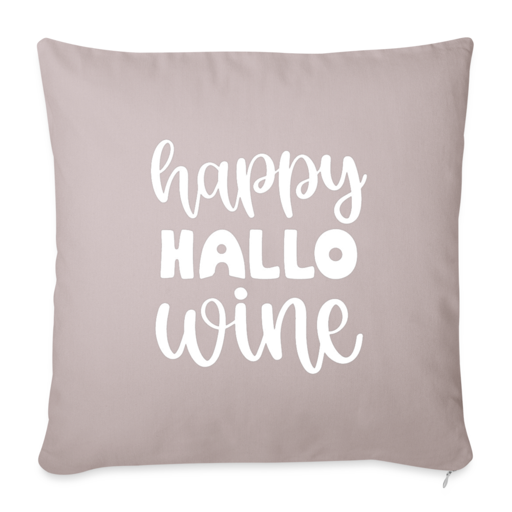 Happy Hallo Wine Throw Pillow Cover 18” x 18” - light taupe